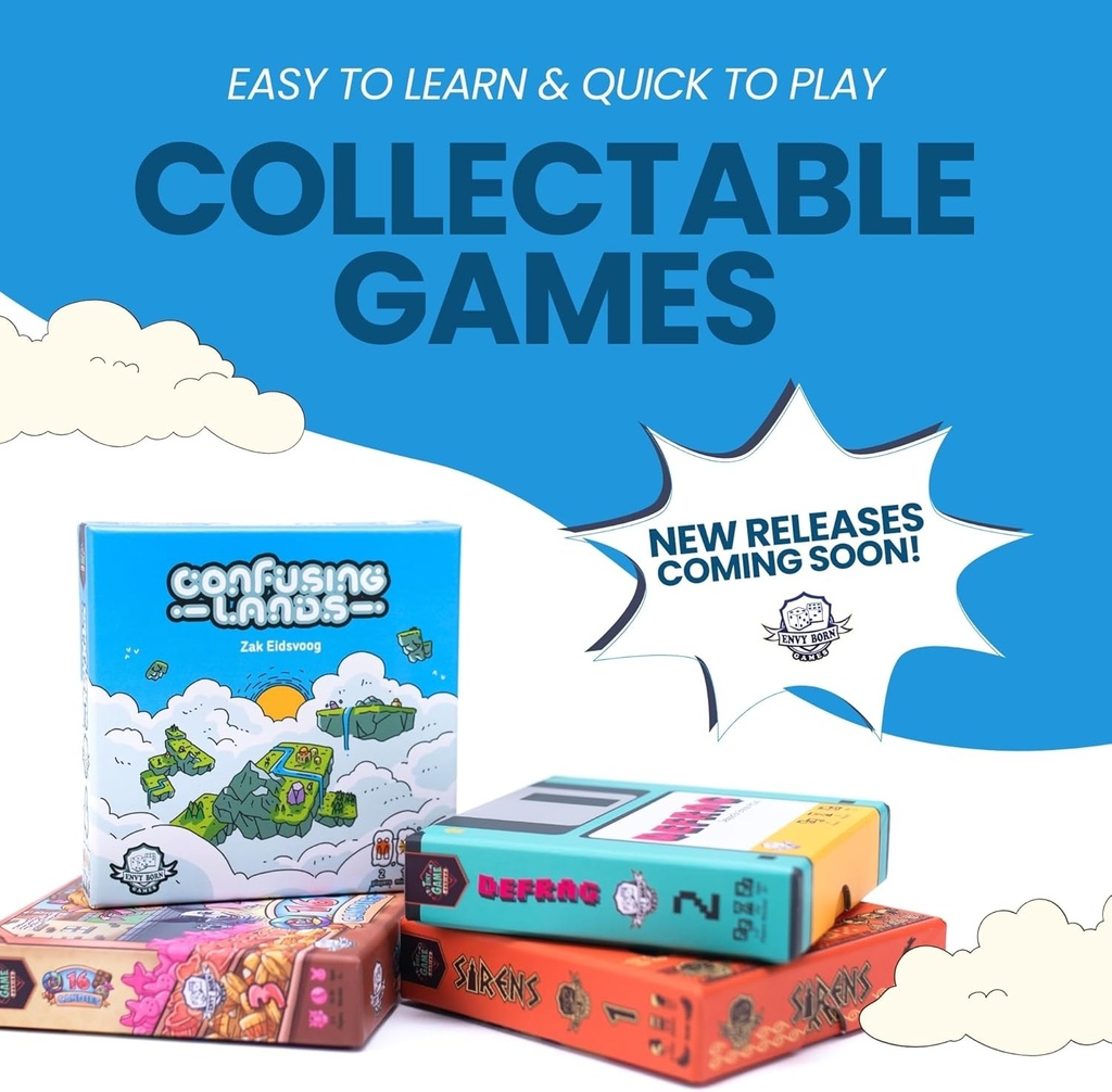 Confusing Lands | Whimsical Themed Travel Size Board Game You Can Play Anywhere | Strategic Card Placement Game | Solo Board Game | 1-2 Players  Ages 
