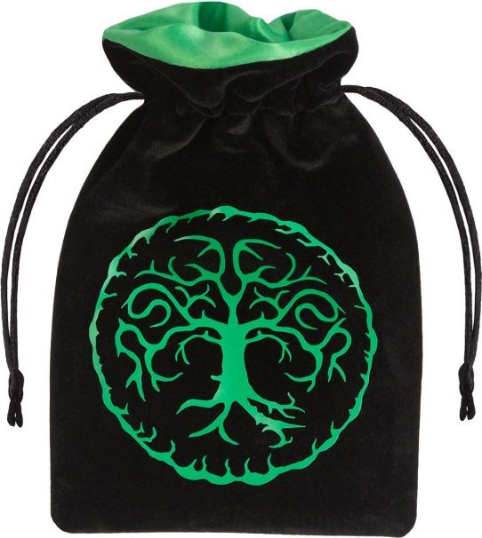 Forest Black & green Velour Dice Bag