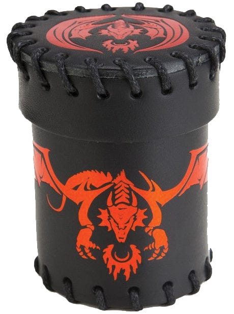 Flying Dragon Black & Red Leather Dice Cup