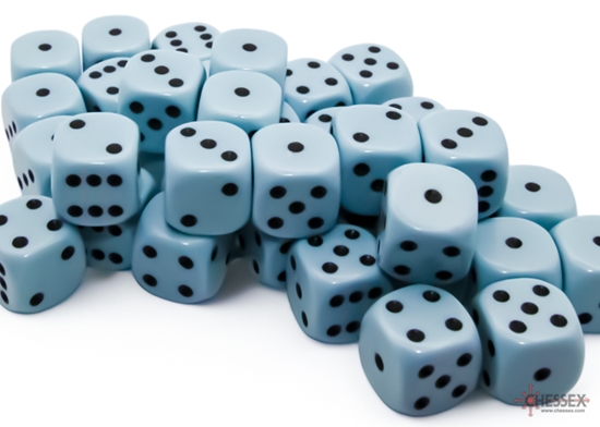 Chessex - Opaque Pastel 12mm D6 Dice Block - Blue/Black