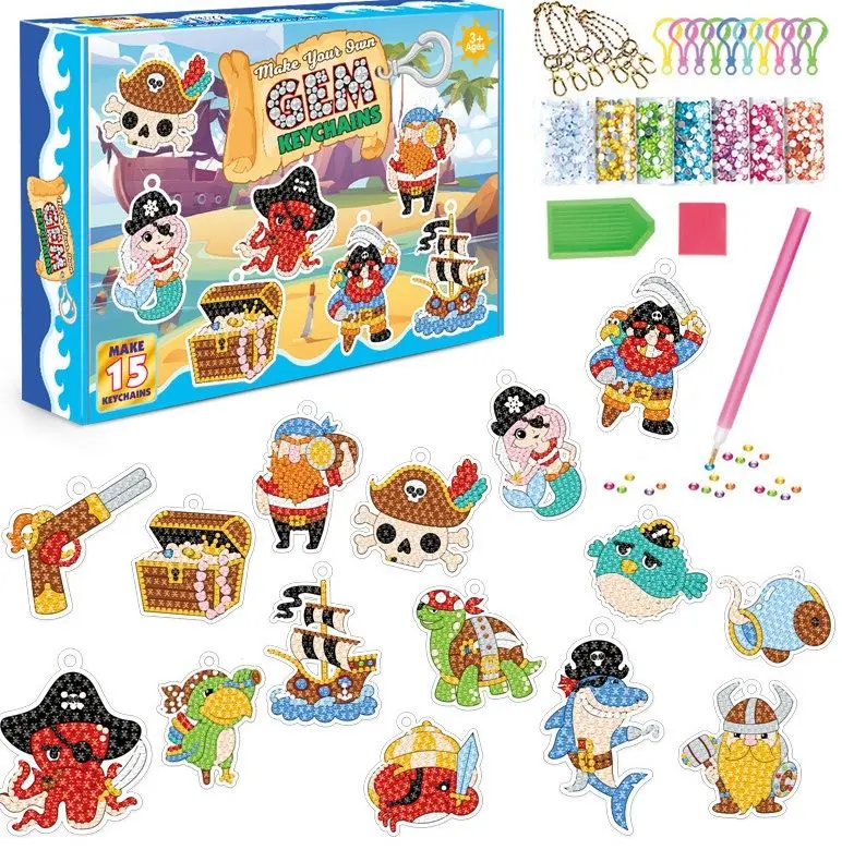 Diamond Painting Keychain Set 15pcs - Pirates
