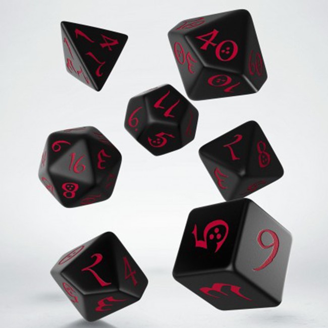 Classic RPG Black & red Dice Set